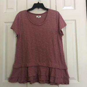 Pink ruffle shirt/tunic